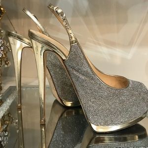 Authentic Giuseppe Zanotti Gold and Silver Pumps